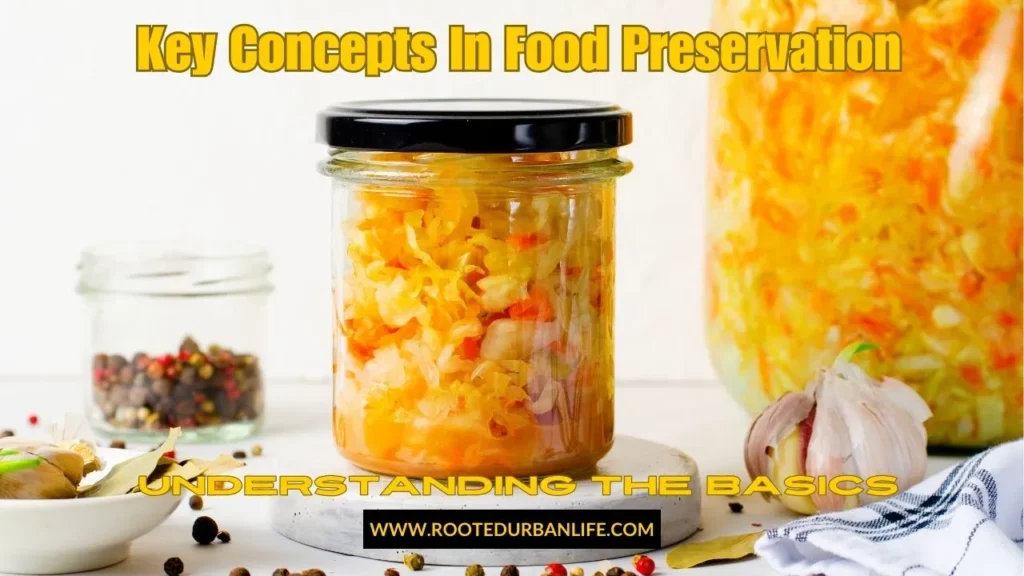Jars of picked vegetables and a head of garlic on a table