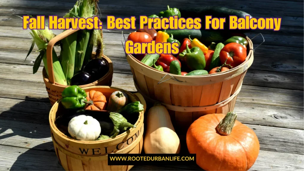 Baskets full of fall vegetables on wooden boards
