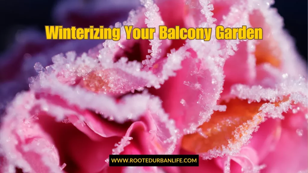 Frozen rose for winterizing the balcony garden