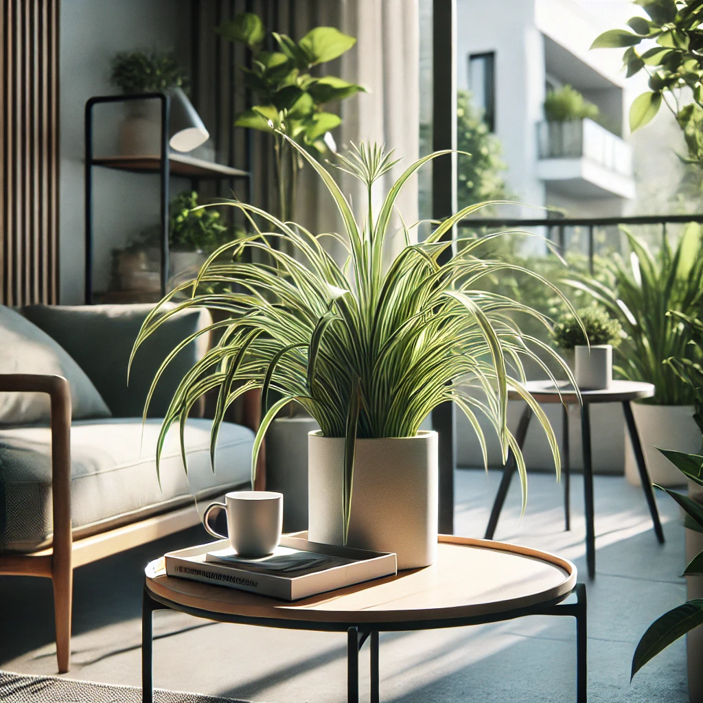 Spider plant in a pot 