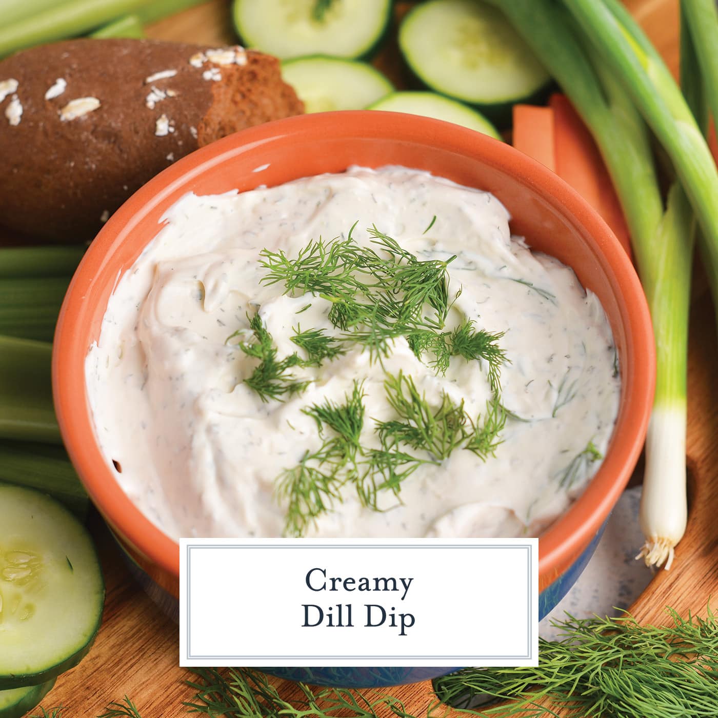 close-up of a bowl of creamy dill dip
