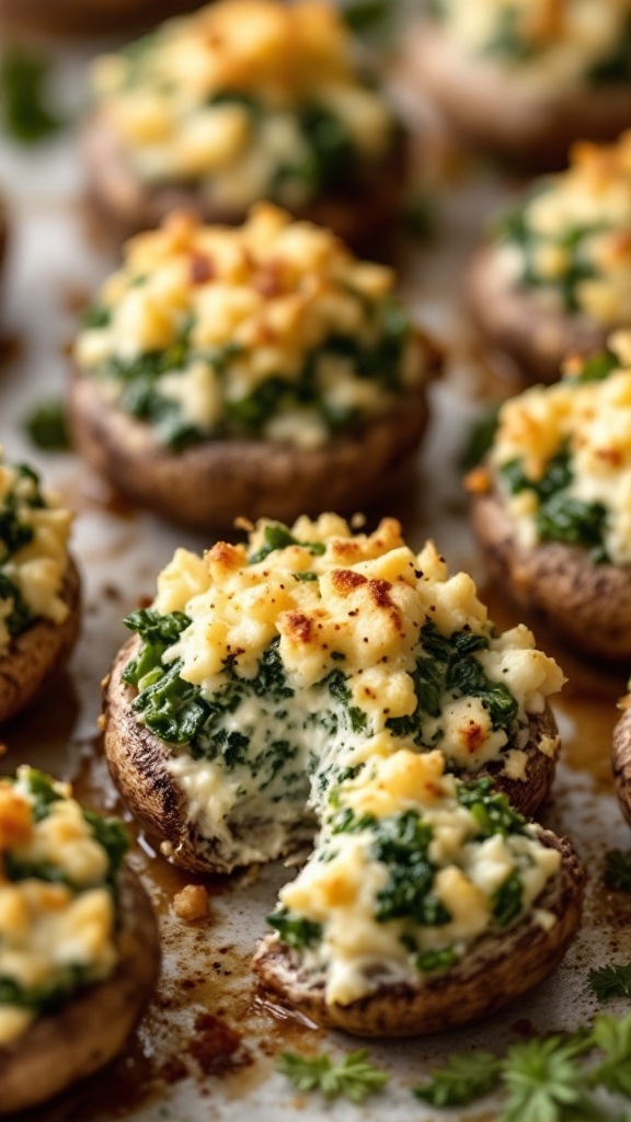 Spinach stuffed mushrooms